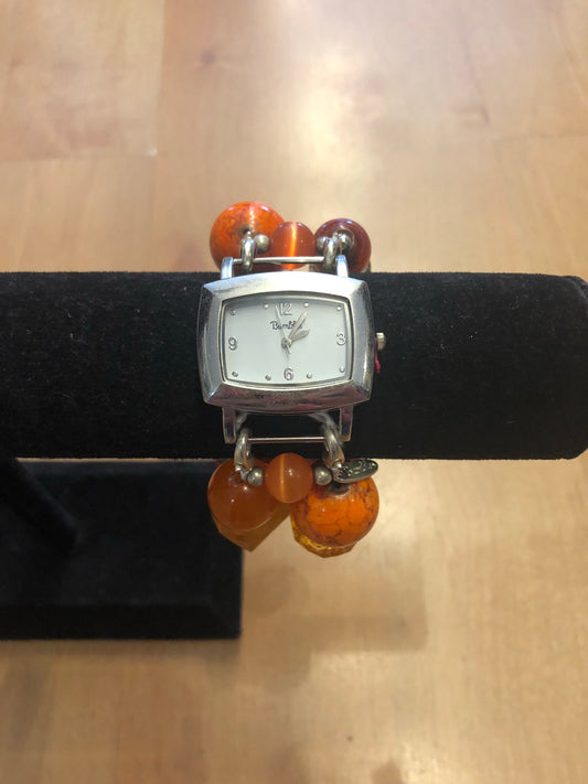 Orange Beaded Watch